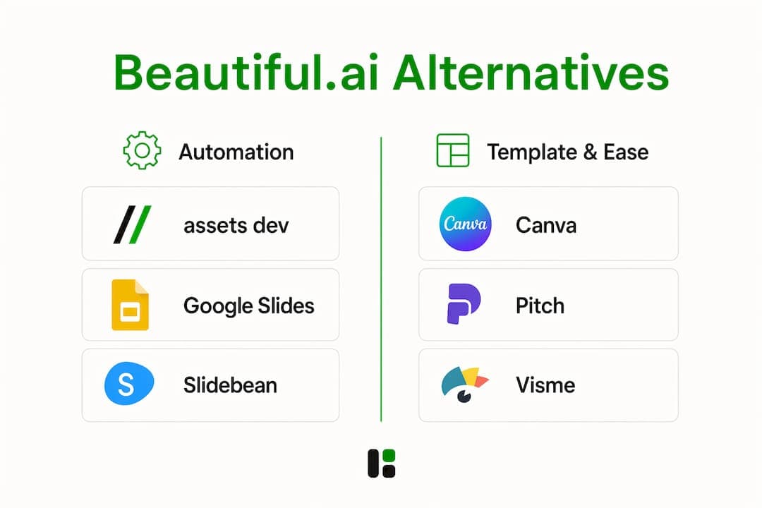 Infographic comparing Beautiful.ai alternatives