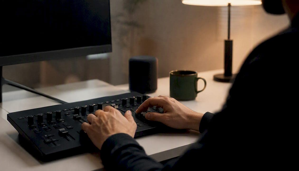 Hands dialing video control for subtle parallax motion